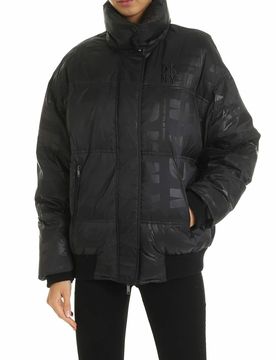 Dkny Piumino nero con stampe logo