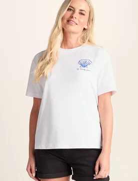 Women's 'Caggie' Premium Supersoft Emmy Lupin T-Shirt in White Size: 18 - White - Size: 18 - TOG24 - FashionsVida