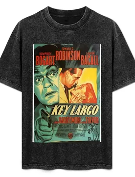 Key Largo - vintage movie poster (Humphrey Bogart, Lauren Bacall, Edward G Robinson) T-Shirt - Aliexpress - FashionsVida