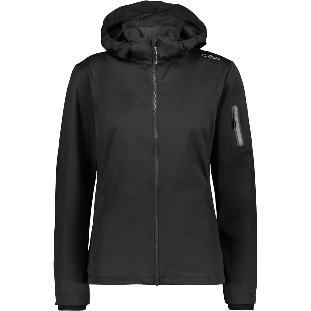 Woman jacket zip hood chaqueta softshell mujer Negro (36) - CMP - FashionsVida