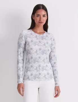 Sportscraft Printed Top Navy female - Sportscraft - FashionsVida