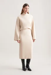 Schmaler Strickrock Ecru S
