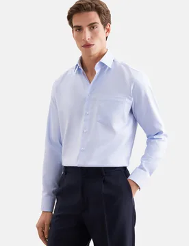 Comfort Business Hemd Struktur Blau 54 - Seidensticker - FashionsVida