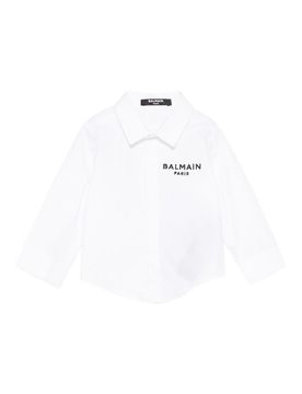 Balmain Camicia Con Logo Ricamato