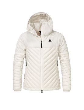 Chaqueta aislante con capucha de plumón Cascata para mujer blanco 38