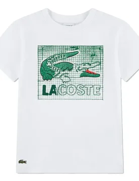 T-shirt à Manches Courtes 847583 White 3 Années Fille - Lacoste - FashionsVida