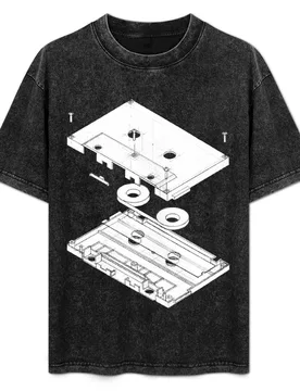 Exploded Cassette Tape T-Shirt Classic Crew Neck Cotton T-Shirt - Aliexpress - FashionsVida