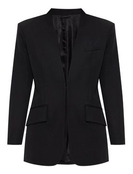 Giacca in gabardine di lana nera