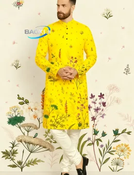 Men's printed kurta vardha fashionable and comfortable long robe with a fitted collar suitable for all occasions - Aliexpress - FashionsVida
