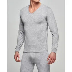 Camiseta interior de hombre negra de manga larga