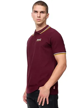 Polo à Manches Courtes Velton Oxblood / Yellow / White 3XL - Lonsdale - FashionsVida