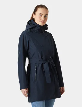 Women's Welsey II Trench Coat Navy XL - Navy Blue - Female - Helly Hansen - FashionsVida