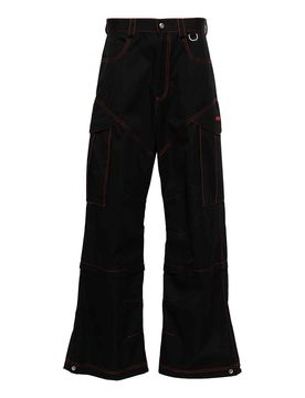 Pantaloni cargo con cuciture a contrasto