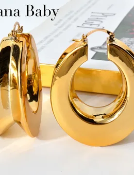 Dubai Smooth Chunky Big Earrings Exaggerated Statements Luxury Large Ear Jewelry For African Wedding Party Bridal Gifts - Aliexpress - FashionsVida