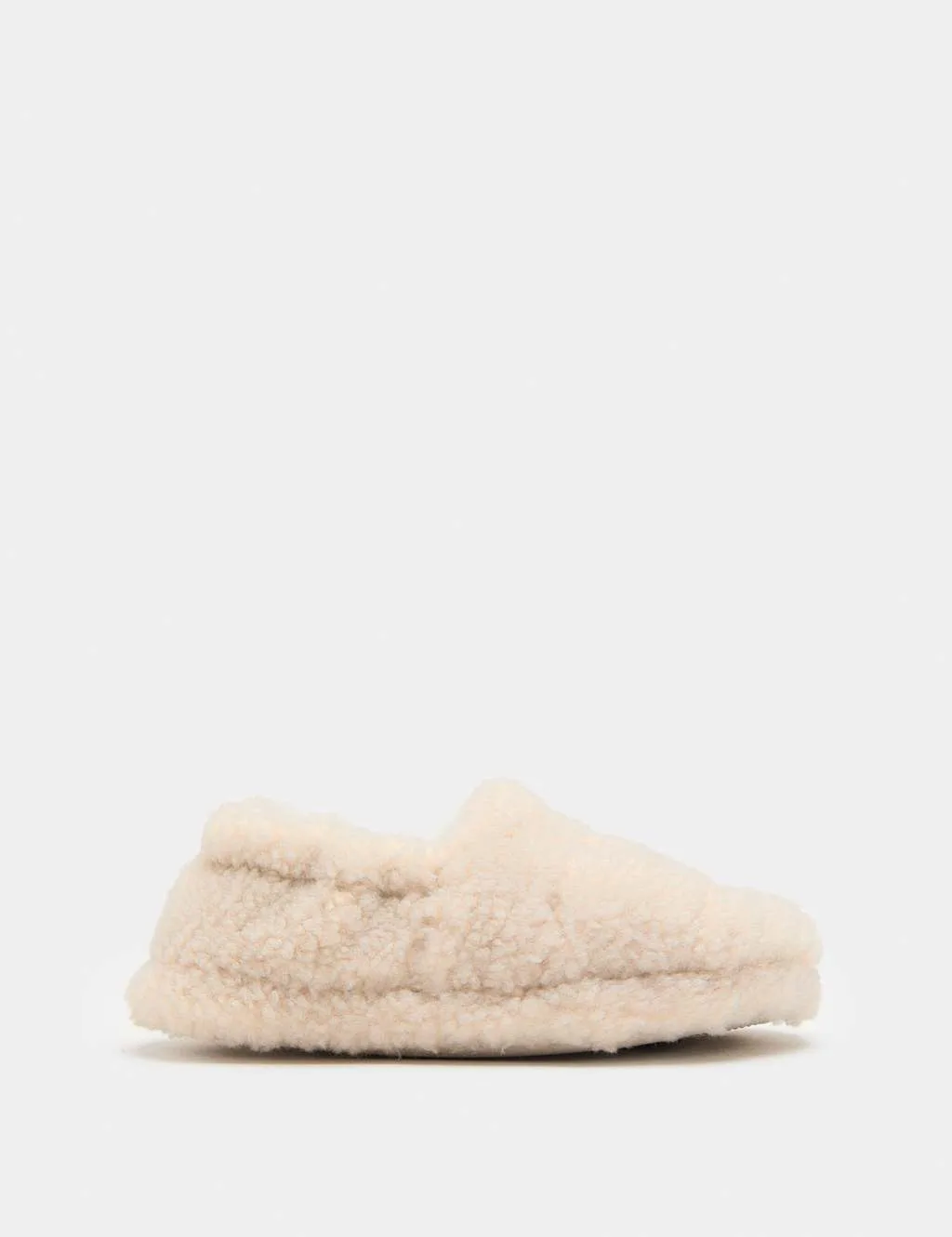 Kids' Borg Elastic Back Slippers (4 Small - 2 Large) Natural Female - M&S - FashionsVida