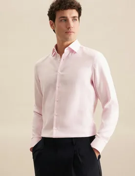 Slim Business Hemd Struktur Rosa/Pink 44 - Seidensticker - FashionsVida