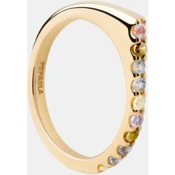 Anillo Essentials dorado con circonita