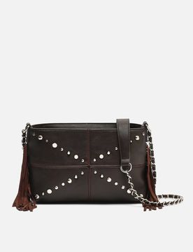 Anabelas bolso bandolera con detalles metálicos y flecos