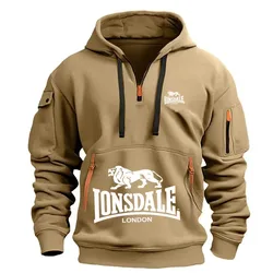 New Men's Hoodie, Loose Pullover, Multi-pocket Casual Sweatshirt, Autumn and Winter Fashion, Outdoor Fitness Loose Hoodie