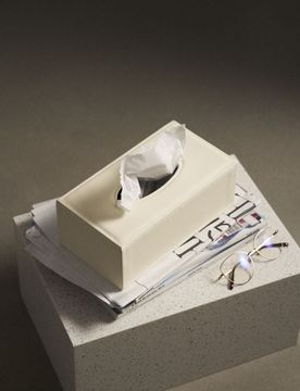 Scatola porta-fazzoletti di carta - panna