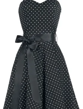 Rockabilly Kleid knielang - Small Dot Dress - M bis 3XL - für Damen - Größe XL - schwarz - Frauen - female - H&R London - FashionsVida