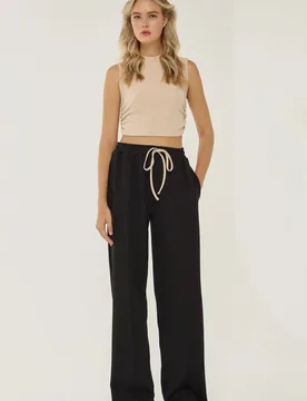 Womens Basic Knitted Two-Piece Set - Black - Hiccup - FashionsVida