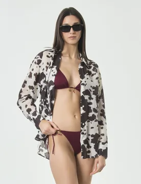 Camicia over Cristal MC2 Sainth Barth in ramie a stampa cow skin - MC2 SAINT BARTH - FashionsVida
