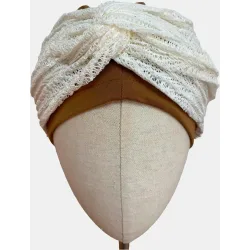 Turbante Jeans con lazo crochet
