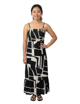 Vestito Lungo Senza Maniche Easy Joy Smock Black / Aop Liza XS