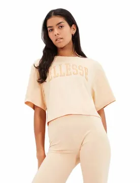 T-shirt à Manches Courtes Lanetto Crop Light Brown XS