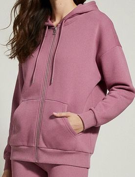 Felpa con cappuccio e zip basic - viola