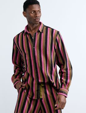 Camisa rayas bicolor, Hombre, Rojo, S