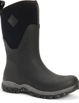 Womens Arctic Sport Mid Wellingtons - Black Neoprene - Size Uk 6 - MUCK BOOTS - FashionsVida