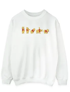 Mens Winnie The Pooh Stretching Sweatshirt (White) - Size Small - Disney - FashionsVida