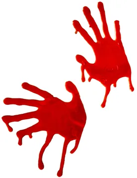 Blutige Hände Halloween Fensterdeko Set 2-teilig rot 18,5x7,5cm - RUBIES NL - FashionsVida