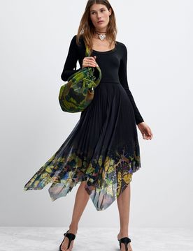 Robe midi à manches longues M. C. Lacroix, , Noir, XS