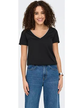 Top de mujer de manga corta con cuello pico - JDY - FashionsVida