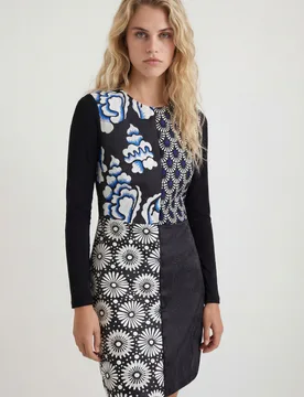 Robe slim patchwork BLACK XS female - Desigual - FashionsVida
