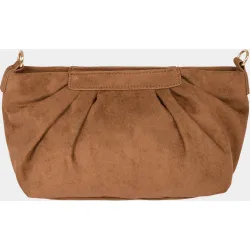 Bolso bandolera de antelina fruncido