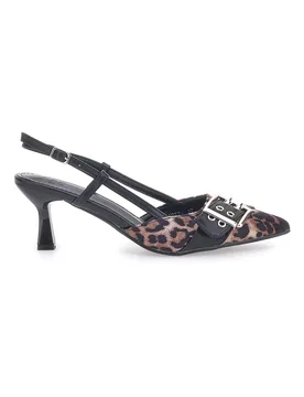 Décolleté Slingback Nere Leopardate a Punta APY22 37 - LE HAVRE PARIS - FashionsVida