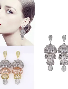 EYER Luxury Trendy Leaf Design Cubic Zirconia Silver Color Unique Earrings For Women Wedding Banquet Dress Jewelry Accessories - Aliexpress - FashionsVida