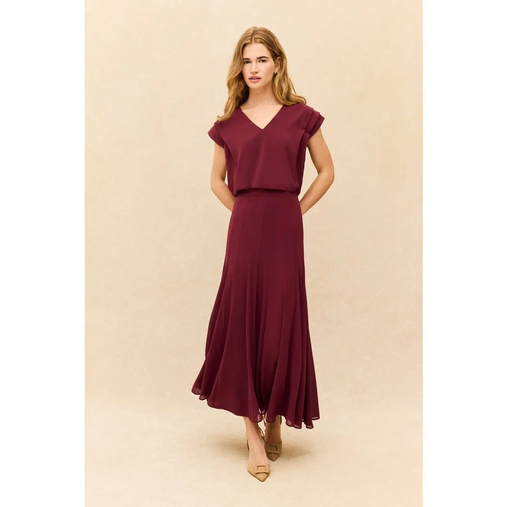 Falda de mujer de tiro alto y largo midi - Bimani - FashionsVida