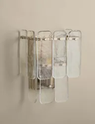Glass 2 Tier Square Wall Light Clear