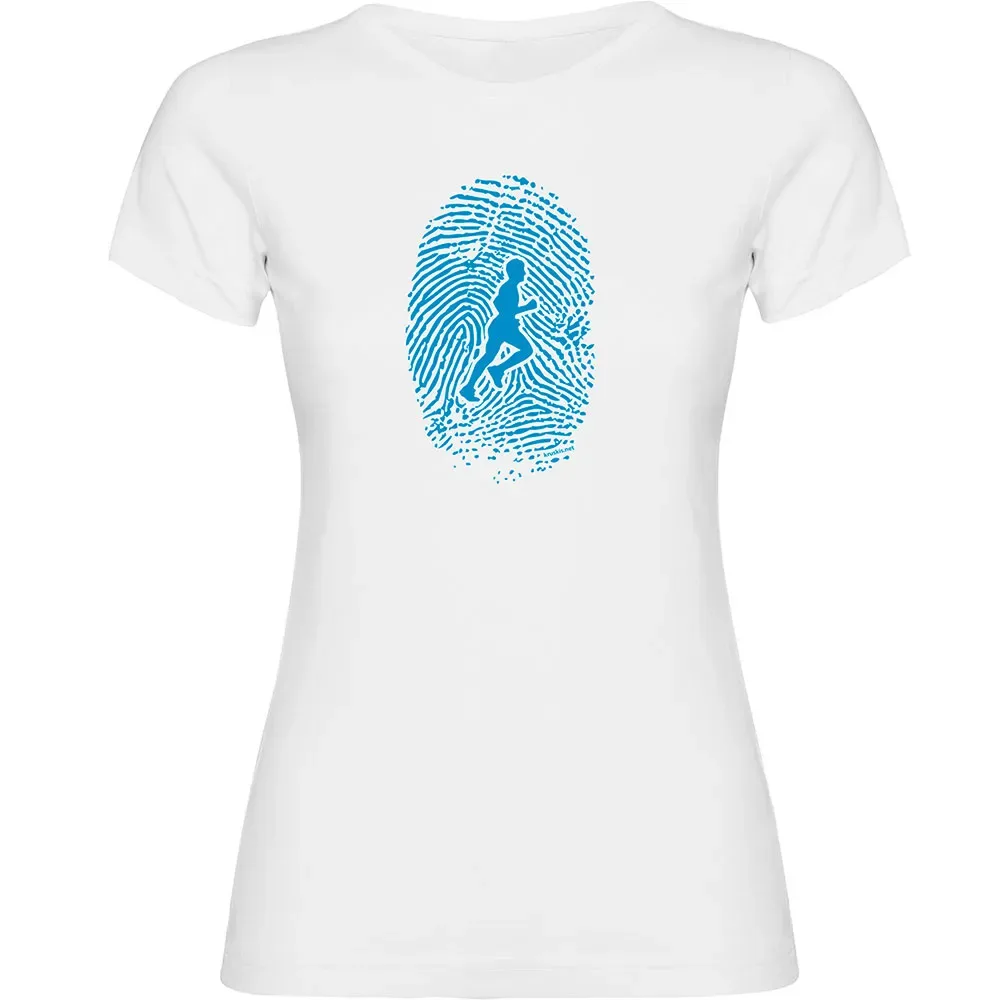Maglietta A Maniche Corte Runner Fingerprint White M - Kruskis - FashionsVida