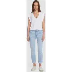Vaquero boyfriend de mujer relaxed skinny de tiro medio