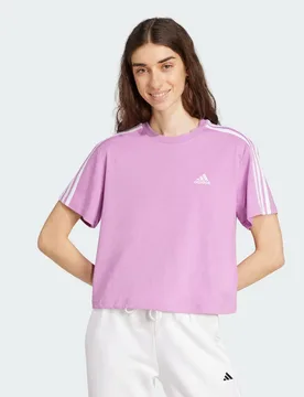 T-shirt Essentials 3-Stripes Single Jersey Crop XL Preloved Purple - Adidas - FashionsVida