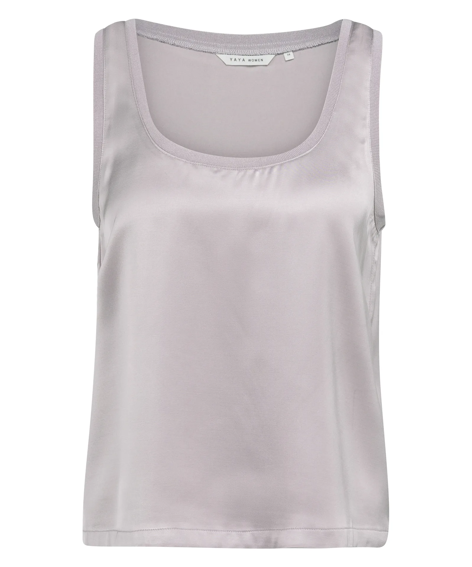 Satin-Oberteil mit Rippung female - 38 - FashionsVida