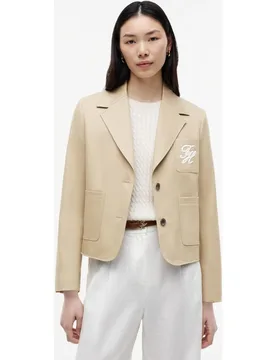 Blazer de mujer de tejido chino con logo en el pecho - Tommy Hilfiger - FashionsVida