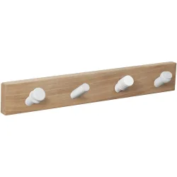 Percha Madera y Madera 4 Colgadores 9404HNBL4