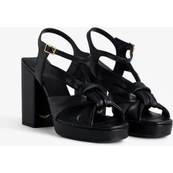 Zadig & Voltaire - Sandalias de tacón de mujer Forget Me Knot de piel color